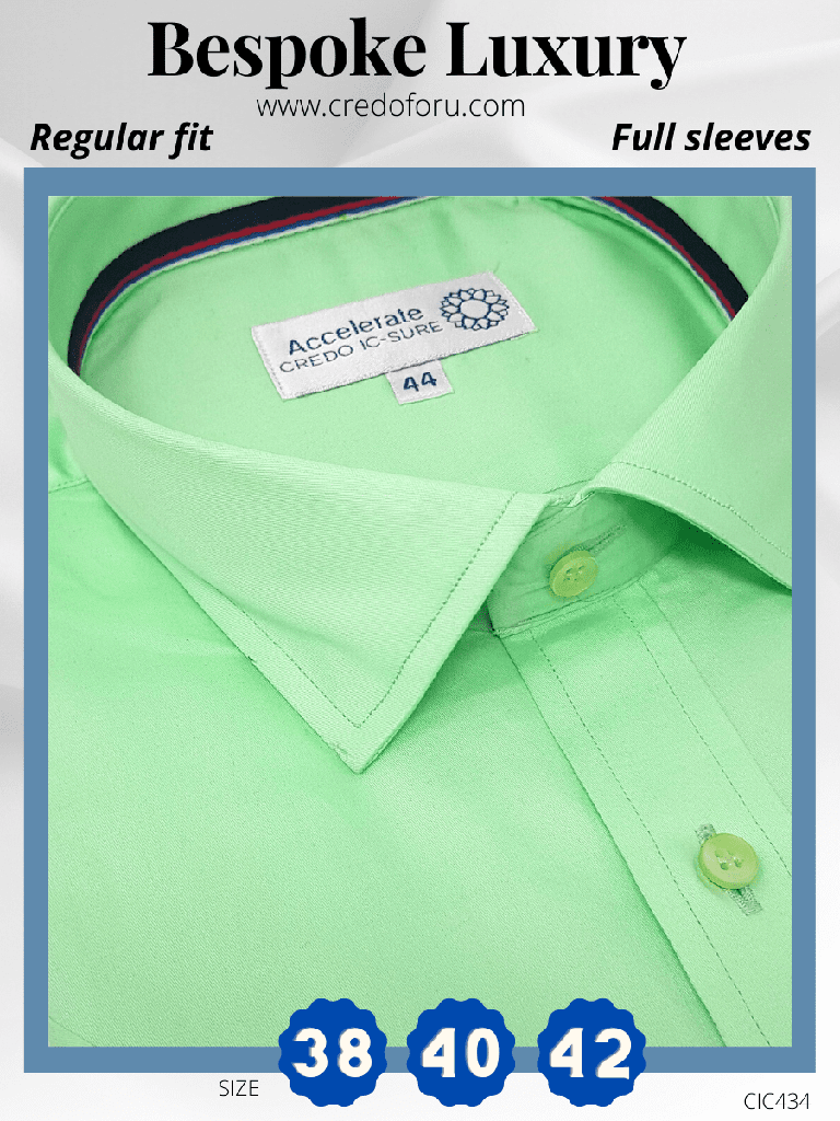 [mint-green-colour-full-sleeve-formal-shirt-42] Mint Green Colour Full Sleeve Formal Shirt(434)