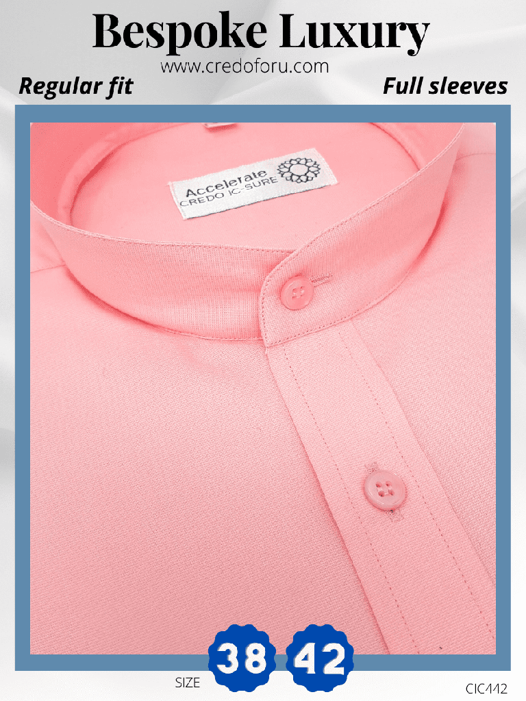 Pink Solid Full Sleeve Formal Shirt(442)