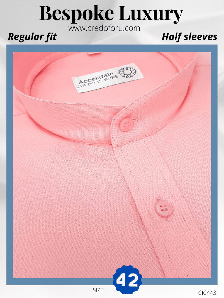 Pink Solid Half Sleeve Formal Shirt