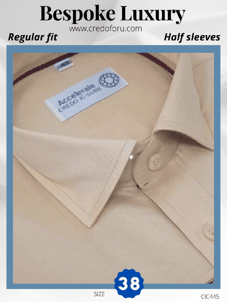 Italian Beige Half Sleeve Formal Shirt
