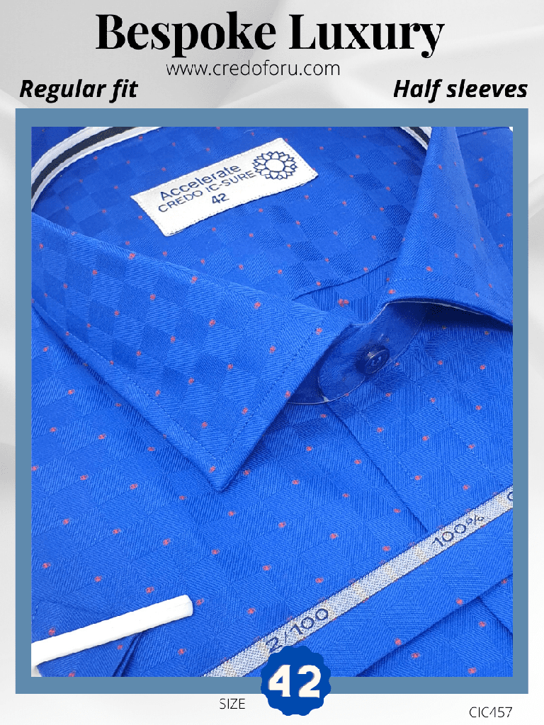 [raymond-fabric-blue-texture-formal-shirt-40] Raymond Fabric Blue Texture Formal Shirt