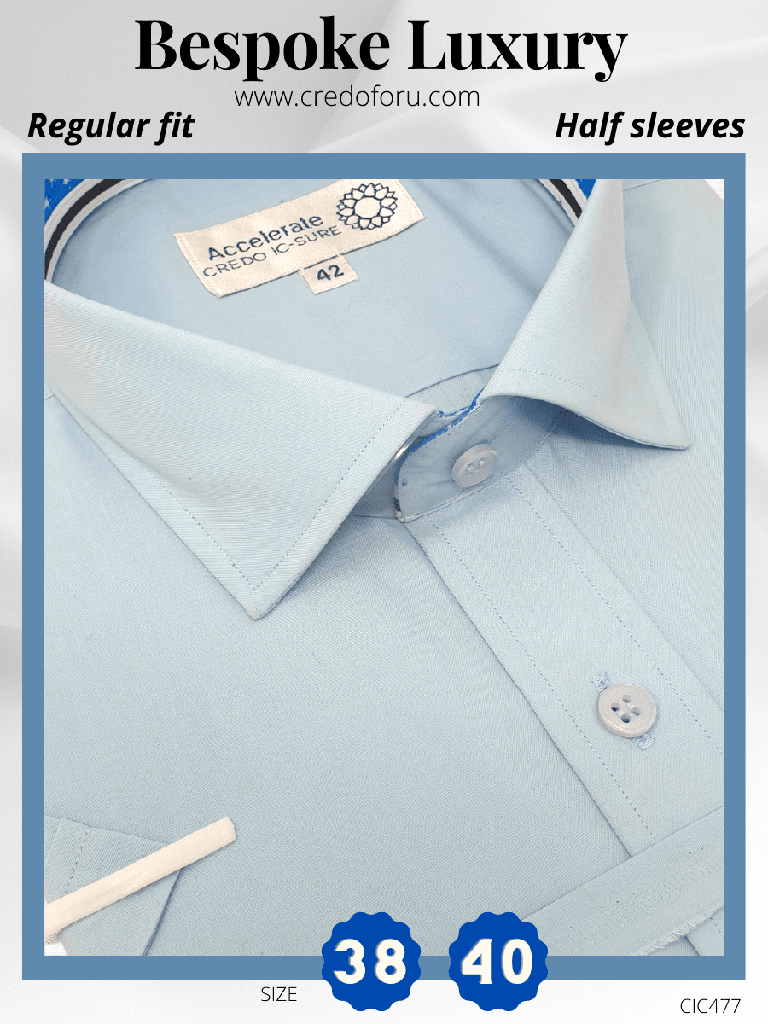 [mafatlal-fabric-sky-blue-formal-shirt-40] Mafatlal Fabric Sky Blue Formal Shirt
