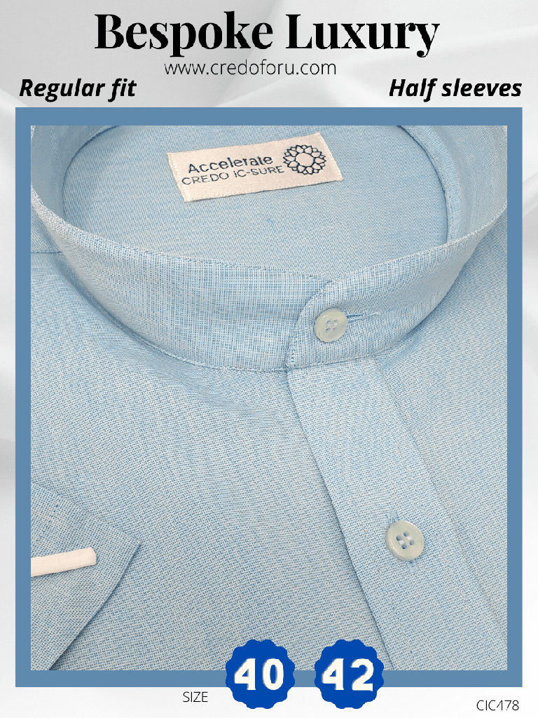 Credo Light Blue Half Sleeves Formal Shirt