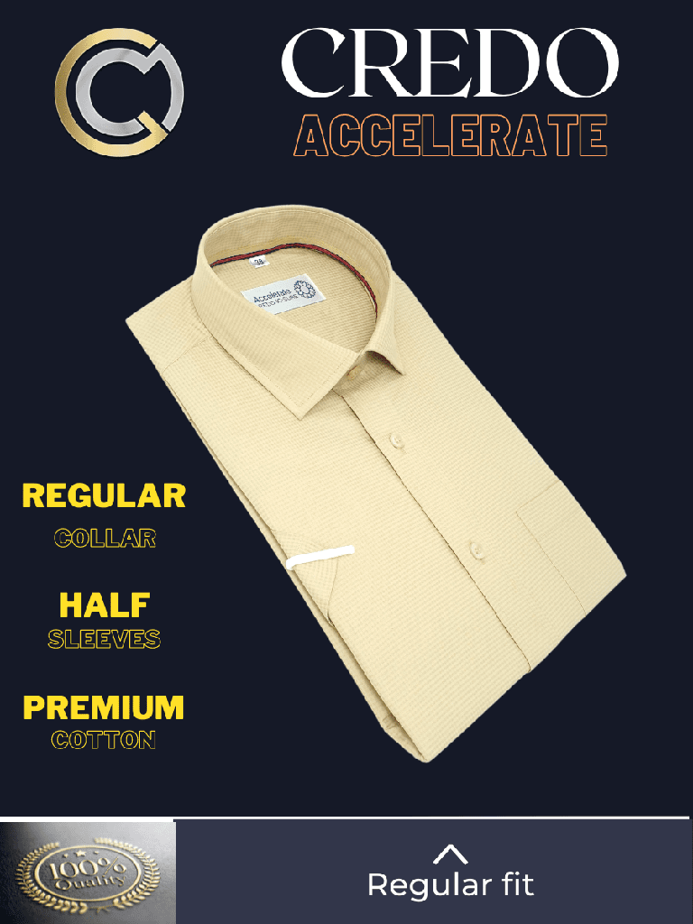 Beige Half Sleeve Formal Shirt(515)