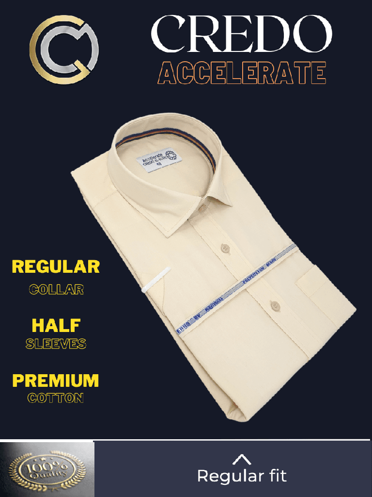 Raymond Fabric cream half sleeve formal shirt(560)
