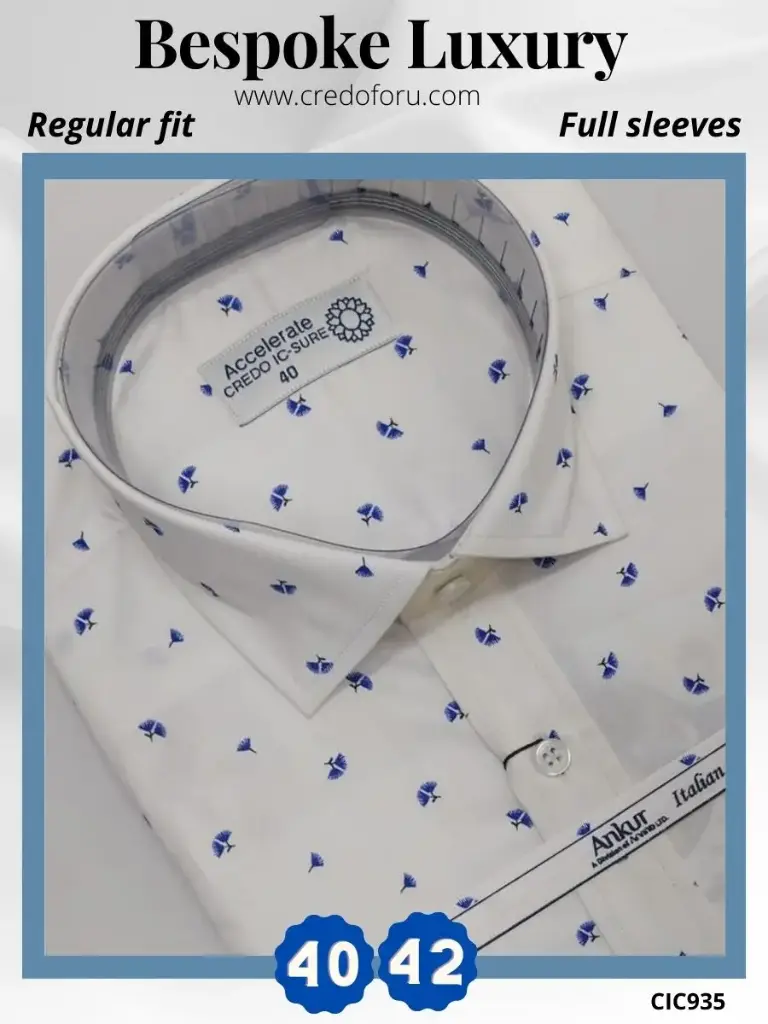 White Floral Printed Mens Shirt(935)