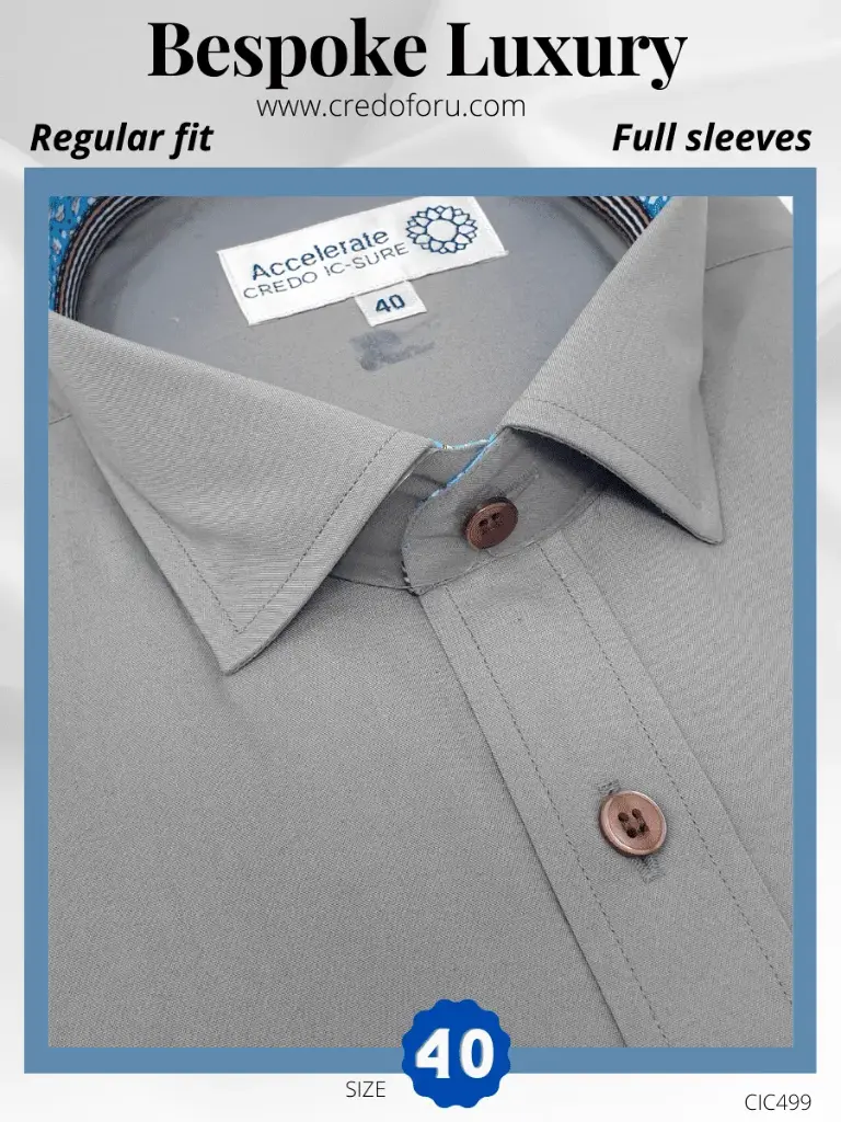 Solid Grey Men formal Shirt(599)