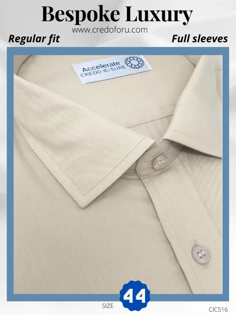 Beige Full Sleeve Formal Shirt(616)