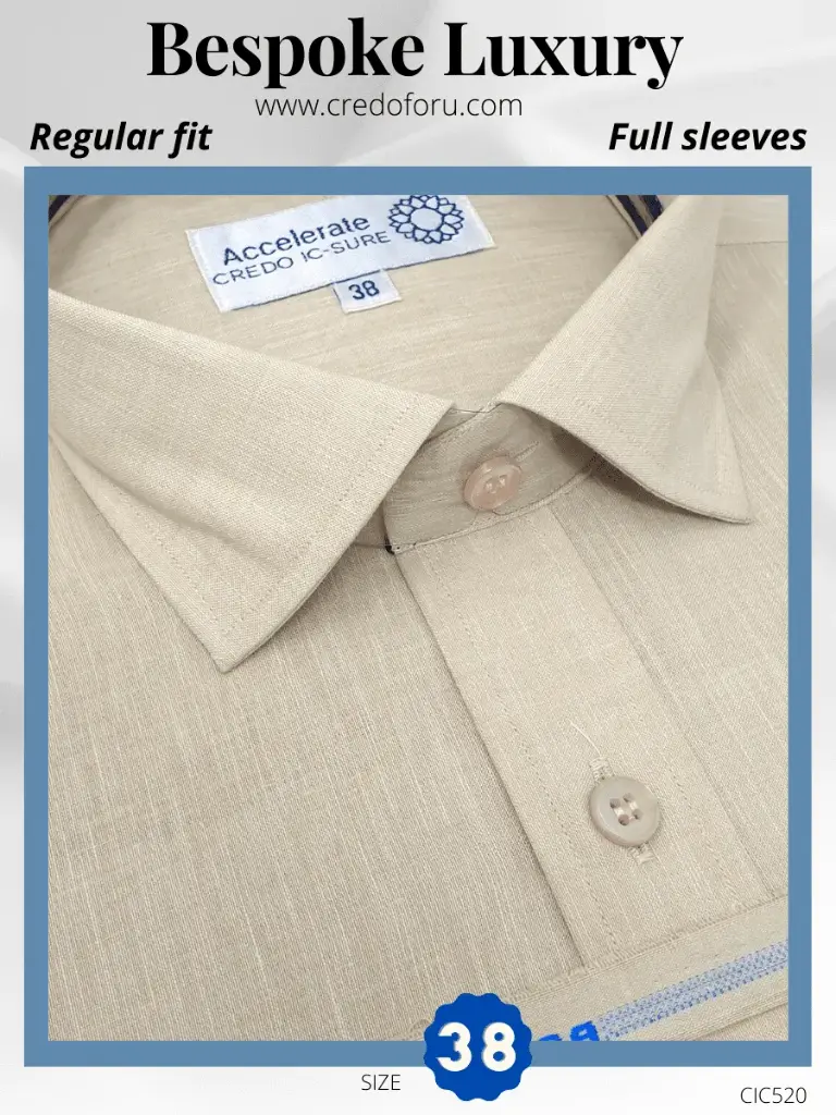 Graviera Fabric Beige Texture Full Sleeve Formal Shirt(520)