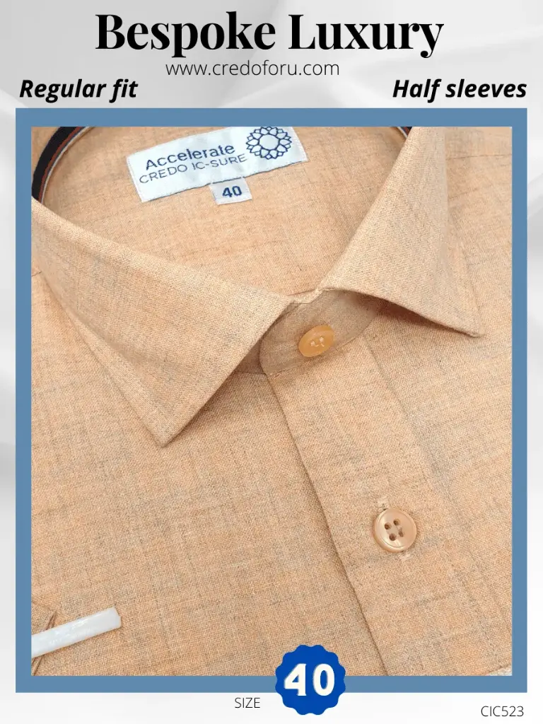 [cic523] Raymond Fabric Peach Texture Half Sleeve Shirt(523)