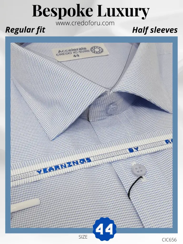 Raymonds Blue White Texture Half Sleeves Shirt(656)