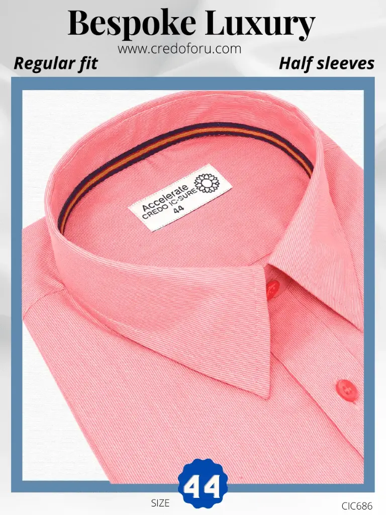 Credo Imported Pink Stripe Half Sleeve Shirt(686)