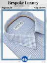 Credo Imported Fabric Blue White Check Half Sleeve(688)