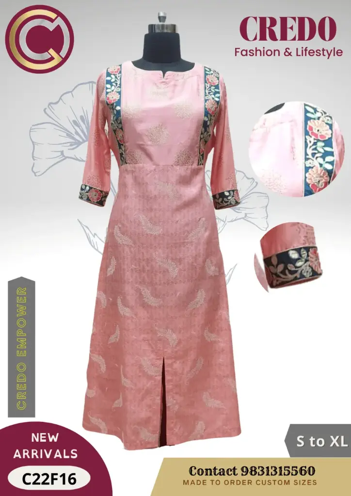 Light pink Kurtis with Embroidery