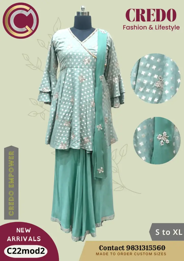 Light Green Kurtis plazo set