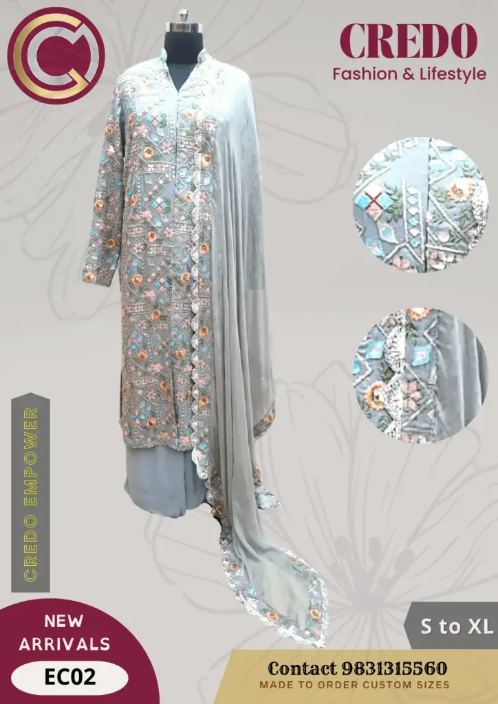 Grey Embroidered full set