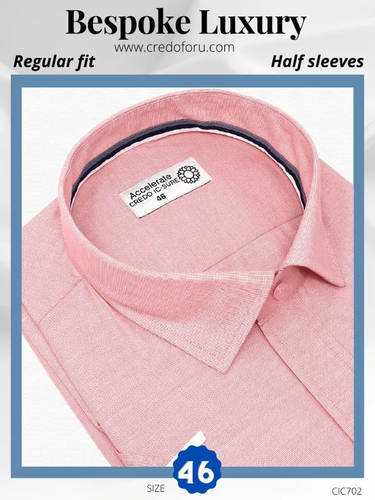 Credo Imported Light Pink Half Sleeve Shirt(702)