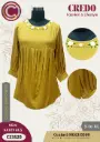 Yellow full sleeve embroidered top
