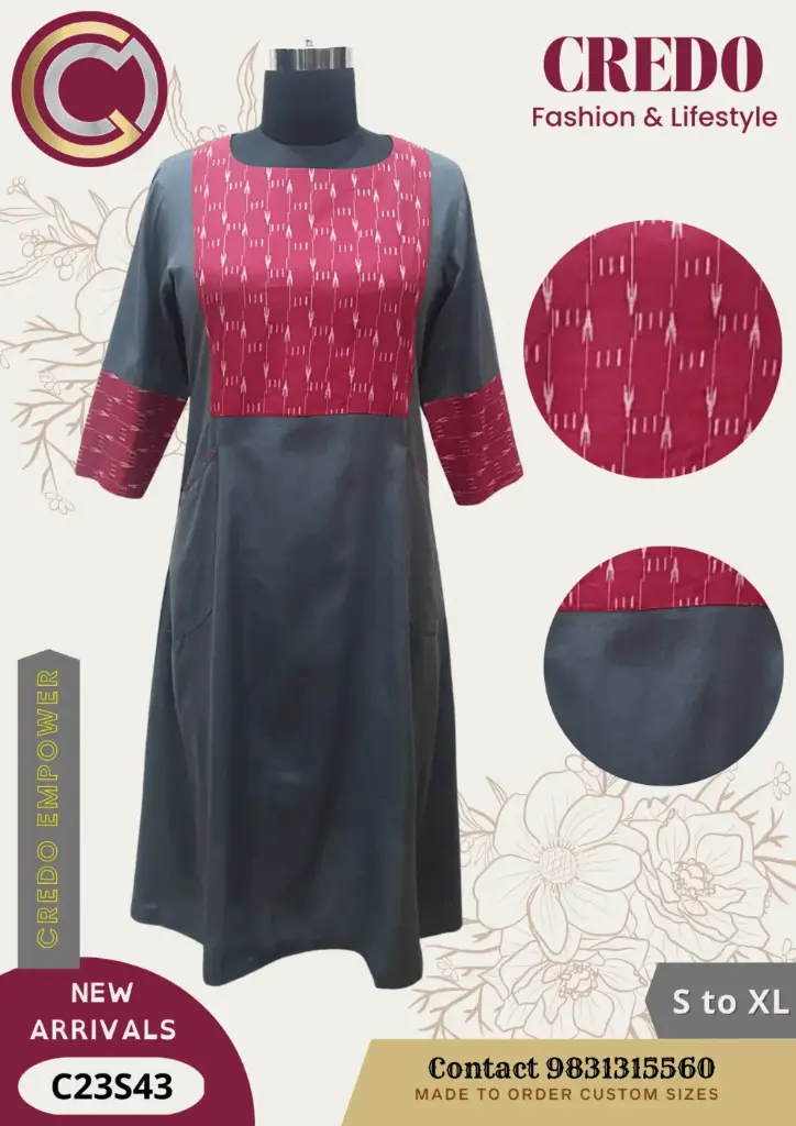Grey khadi kurti