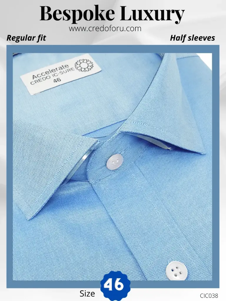 Arvind Fabric Light Blue Formal Shirt(38)