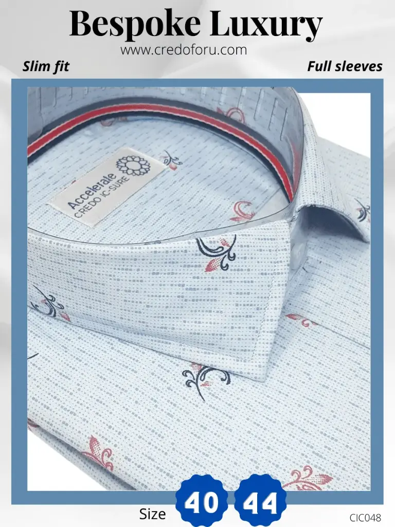 Italian Fabric Sky Blue Formal Shirt(48)