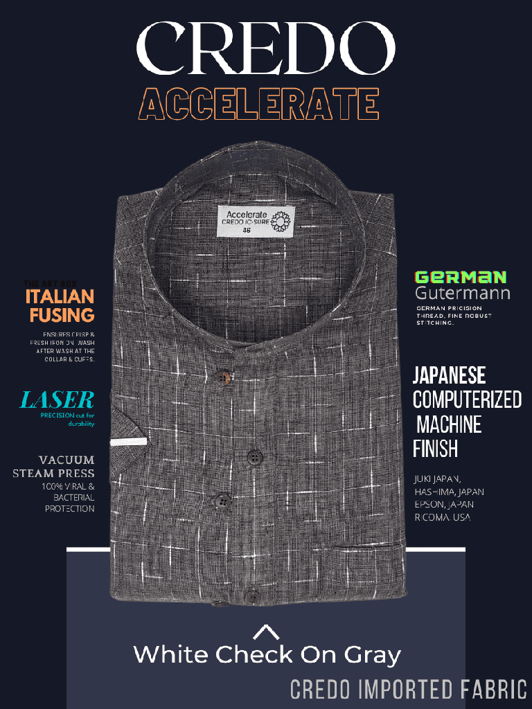 [white-gray-check-kurta-46] White & Grey Check Kurta(94)