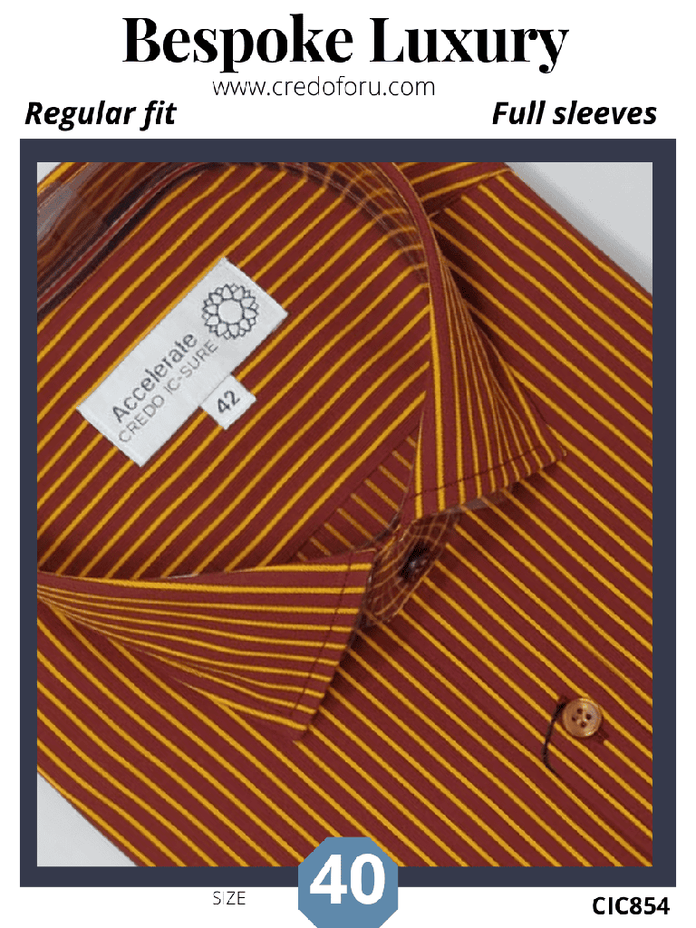 [yellow-stripe-on-maroon-full-sleeve-formal-shirt-854] Yellow stripe on maroon full sleeve formal shirt (854)