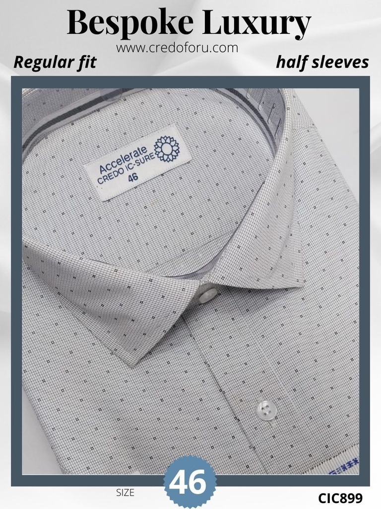 Black small square prints on grey checked Raymond shirt(899)