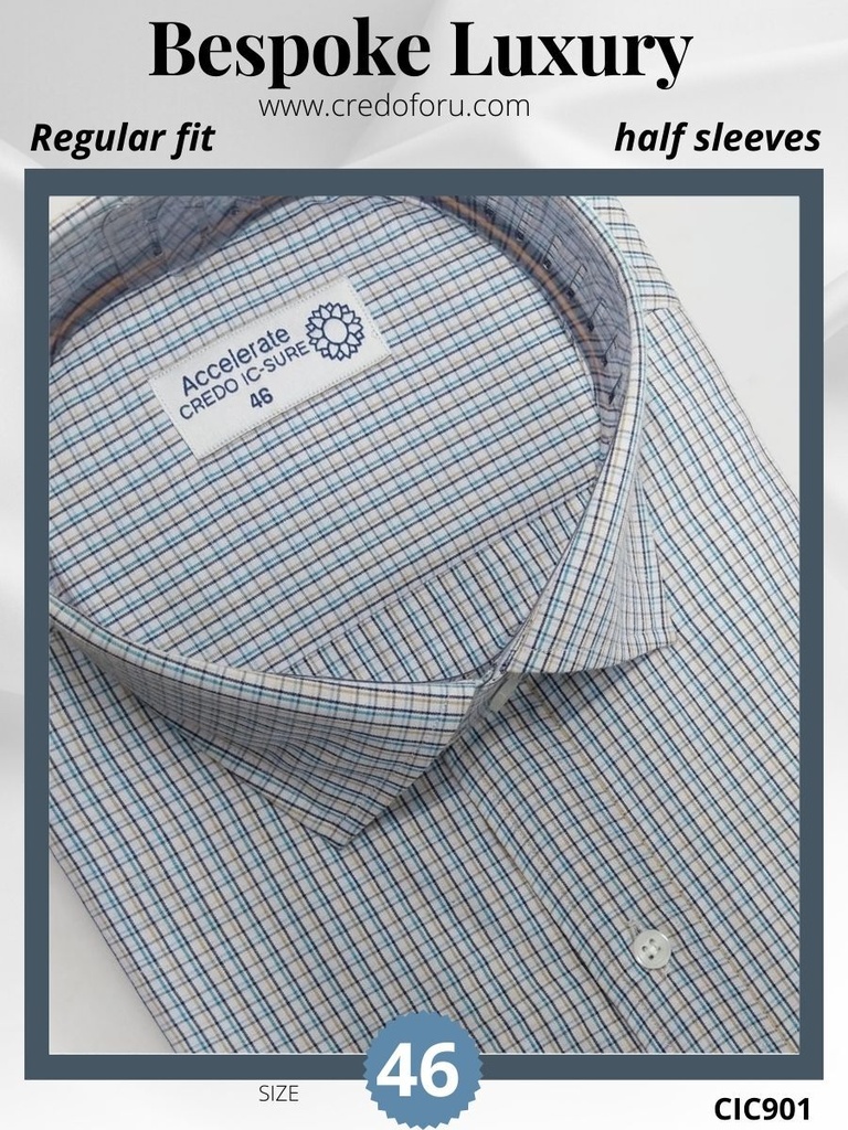 Multicolour checks on white Raymond shirt(901)