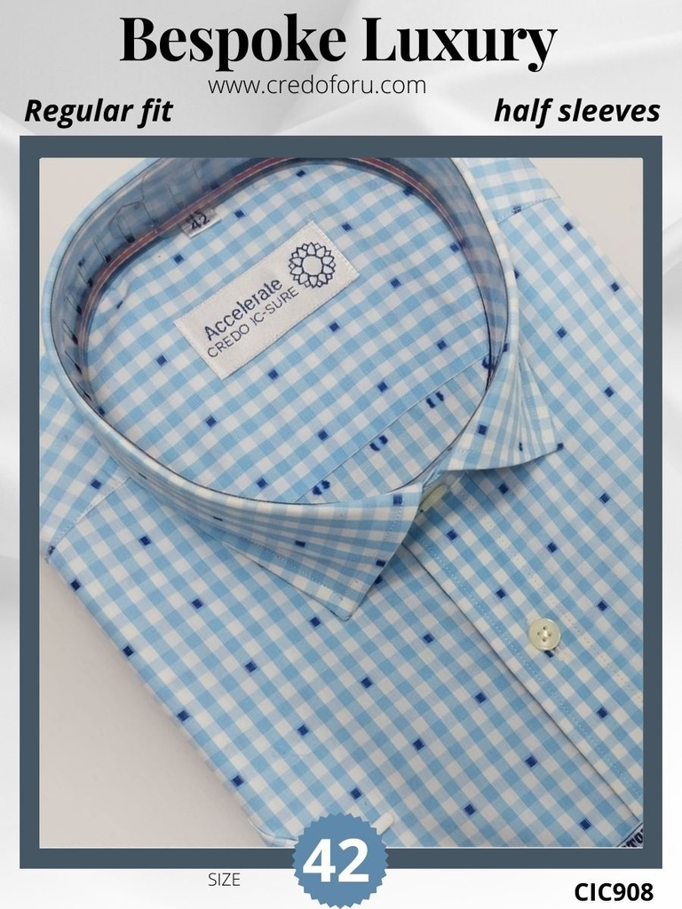 [sky-blue-checks-raymond-shirt-908] Sky blue checks raymond shirt(908)