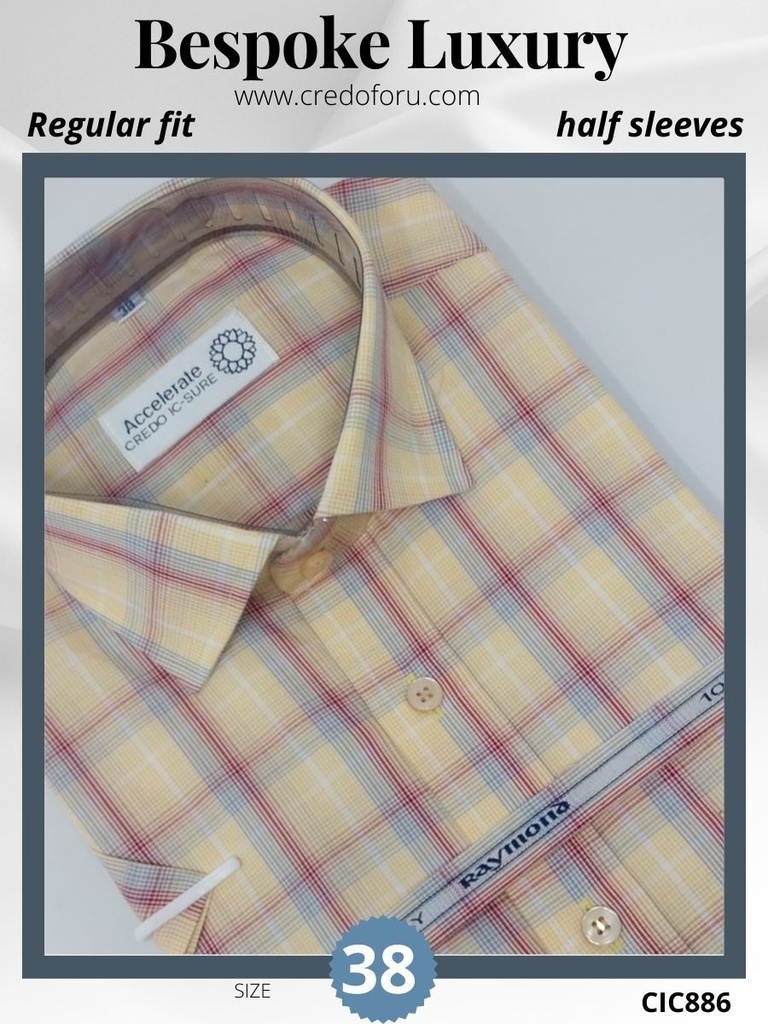 [yellow-checks-raymond-shirt-886] Yellow checks Raymond shirt(886)