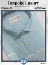 Sky blue barfi printed white Raymond shirt(892)