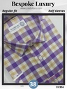 Purple yellow and white checkd Raymond shirt(894)
