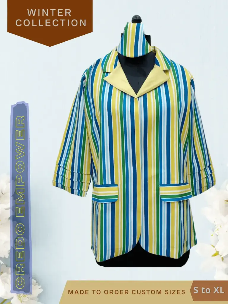 CREDO Stripe Printed Tailored Jacket