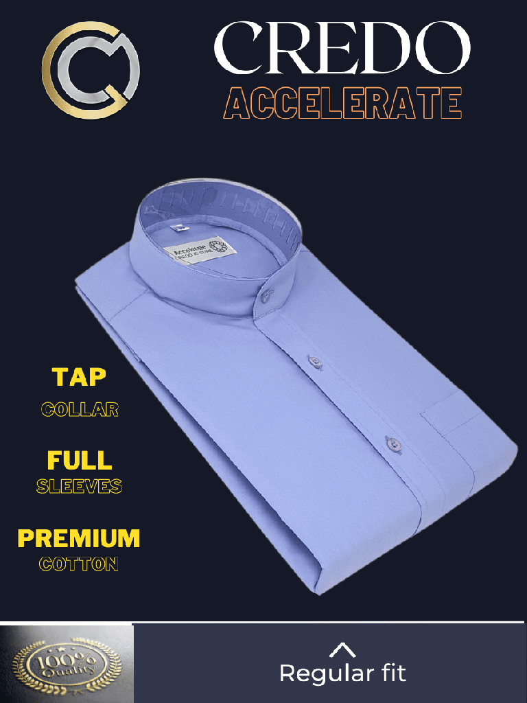Light Blue Tap Collar Formal Shirt(21)