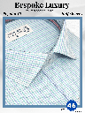 Siyaram Fabric Light Blue & Green Check Formal Shirt(23)