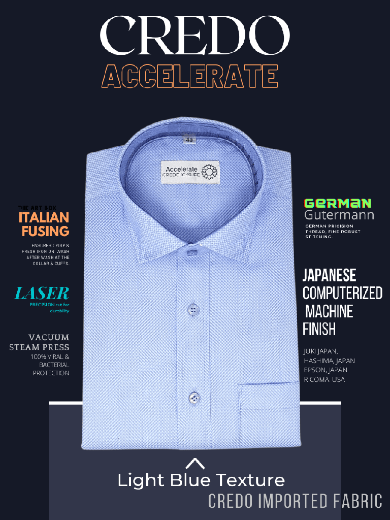 [light-blue-white-formal-shirt-40] Light Blue & White Formal Shirt(040)