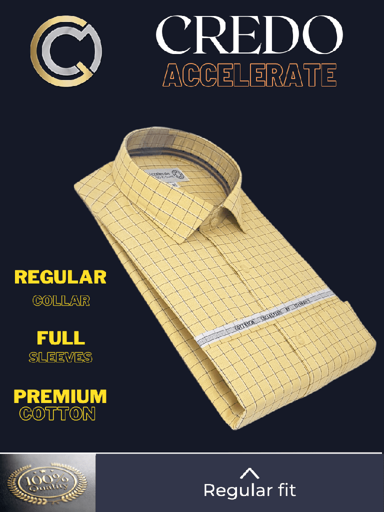 [siyaram-fabric-blue-yellow-check-formal-shirt-42] Siyaram Fabric Blue & Yellow Check Formal Shirt