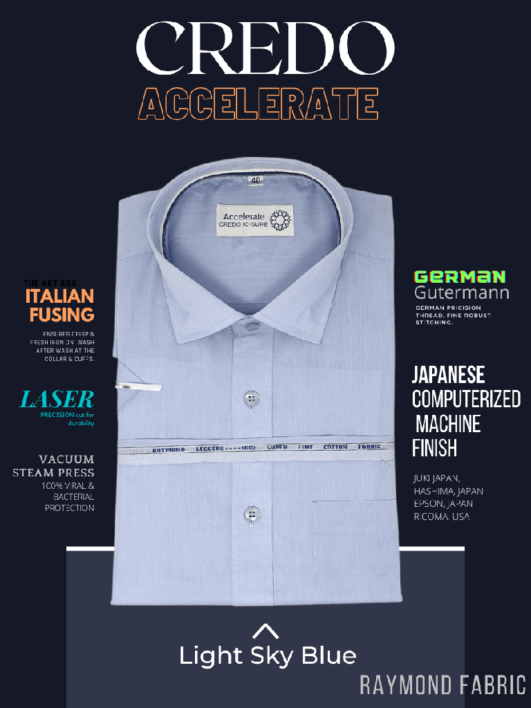 [arvind-fabric-light-acqua-blue-formal-shirt-46] Arvind Fabric Light Acqua Blue Formal Shirt
