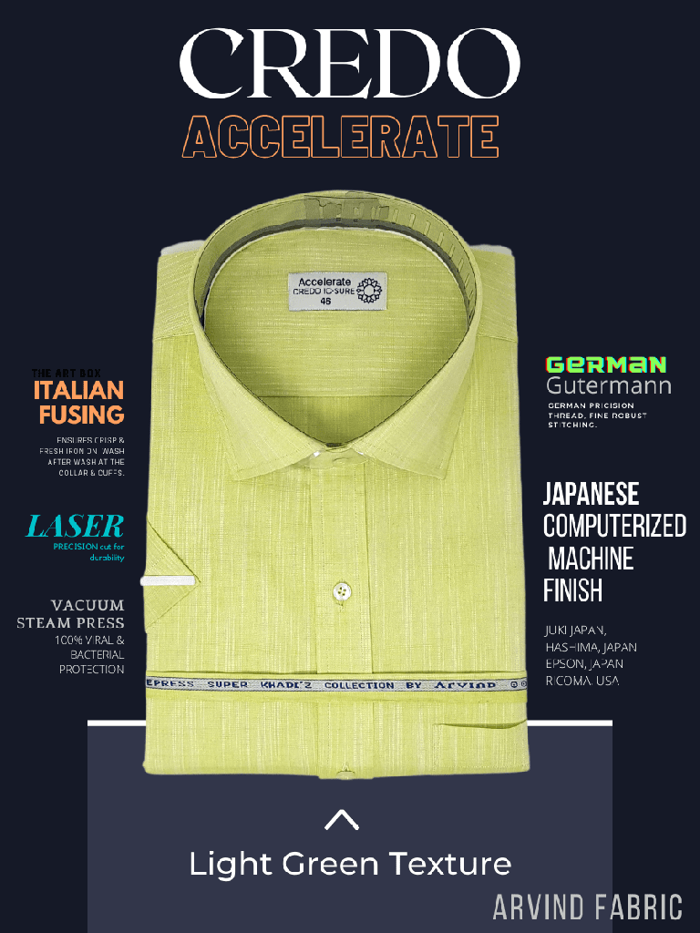 [arvind-fabric-light-green-white-texture-formal-shirt-46] Arvind Fabric Light Green & White Texture Formal Shirt