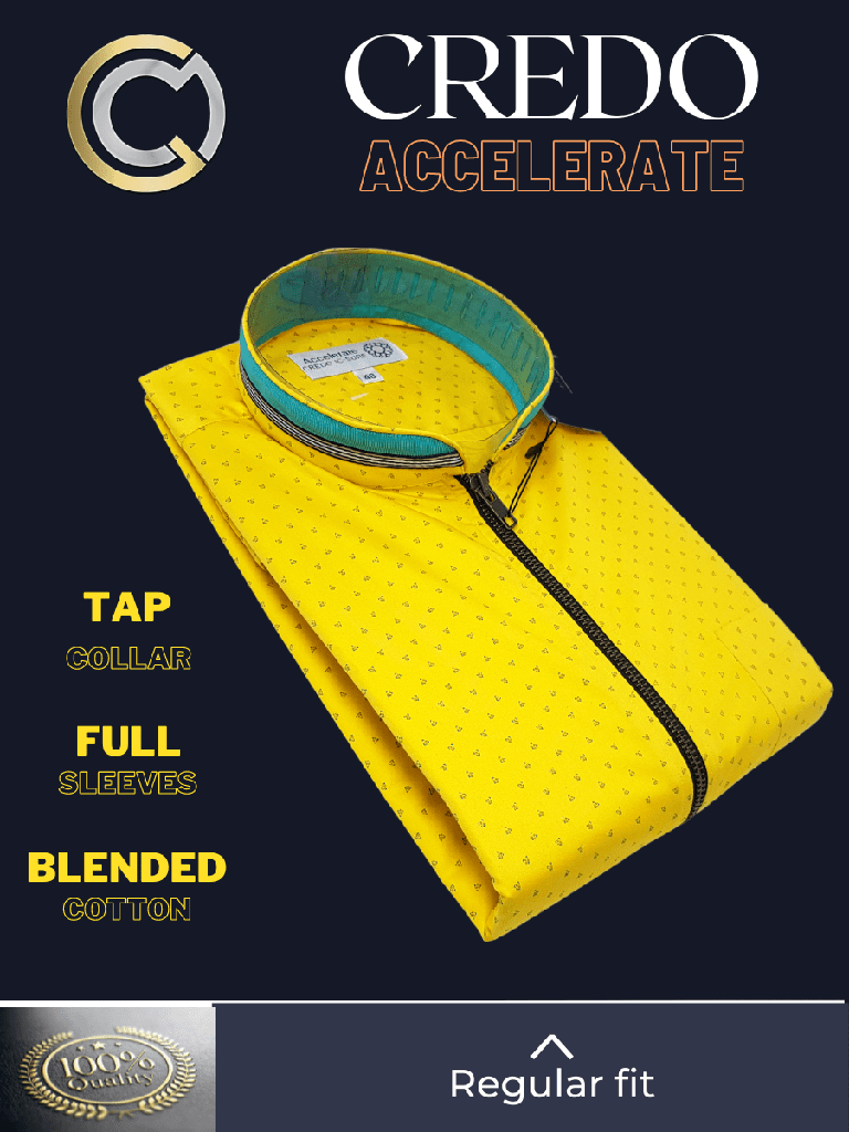 [yellow-printed-formal-shirt-40] Yellow Printed Formal Shirt