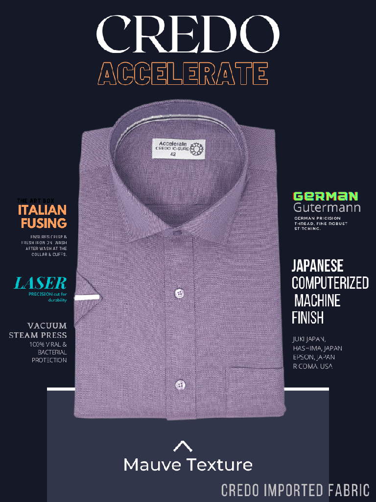 [mauve-texture-formal-shirt-7-42] Mauve Texture Regular Fit Half Sleeves Formal Shirt