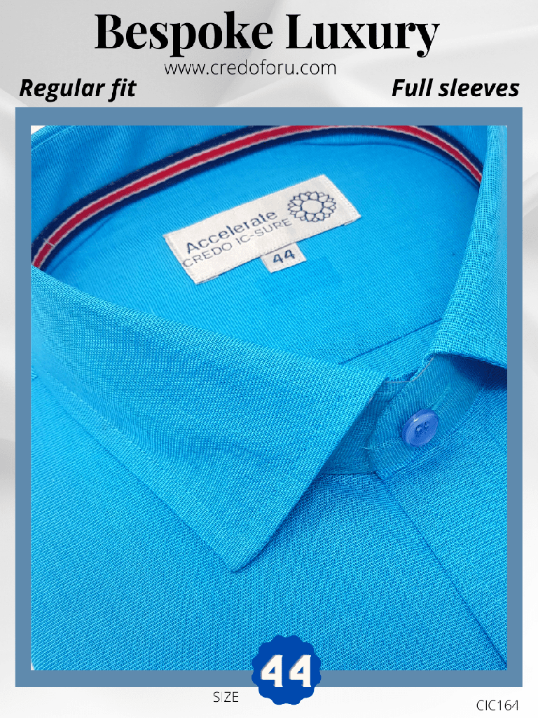 [arvind-fabric-aqua-blue-formal-shirt-44] Arvind Fabric Aqua Blue Formal Shirt