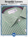 Arvind Fabric Green and White Checks Formal Shirt(166)