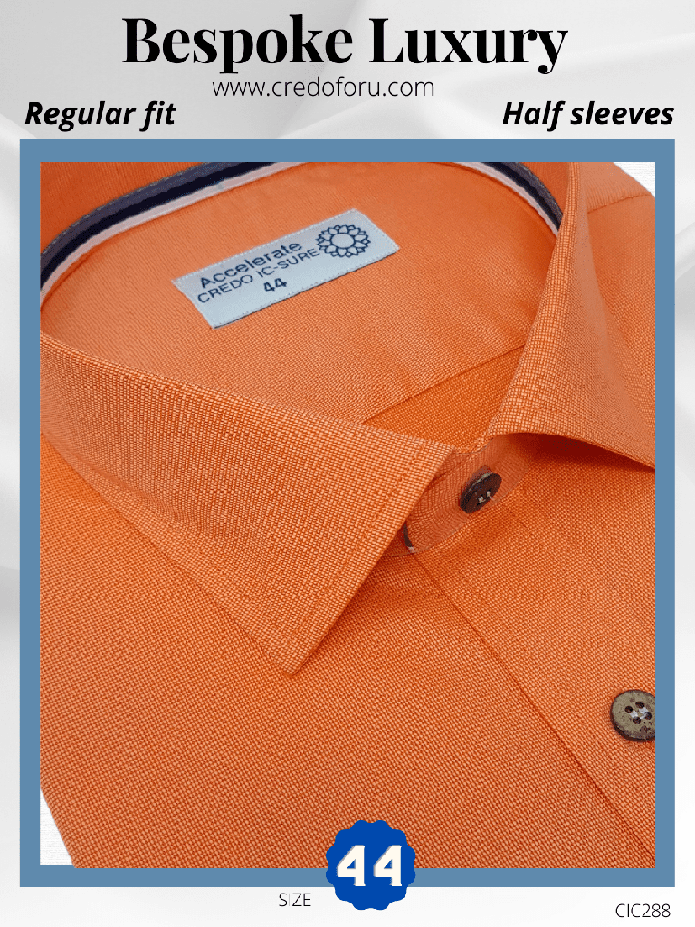 Arvind Fabric Orange Formal Shirt