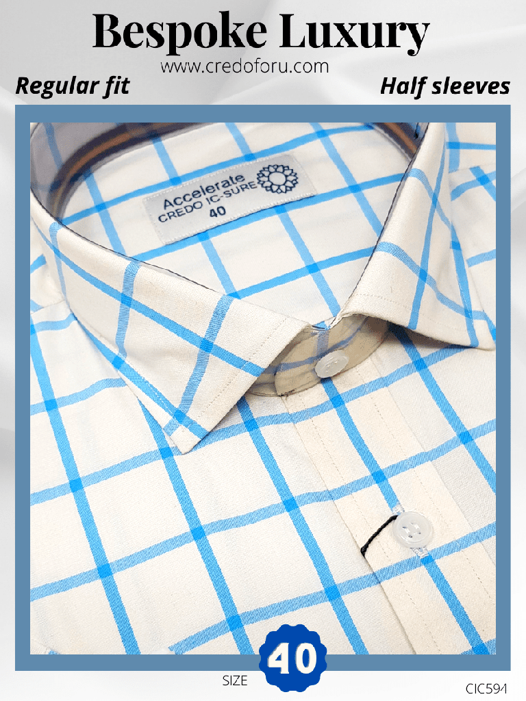 [raymond-fabric-grey-check-white-formal-shirt-2-42] Raymond Fabric Grey Check White Formal Shirt