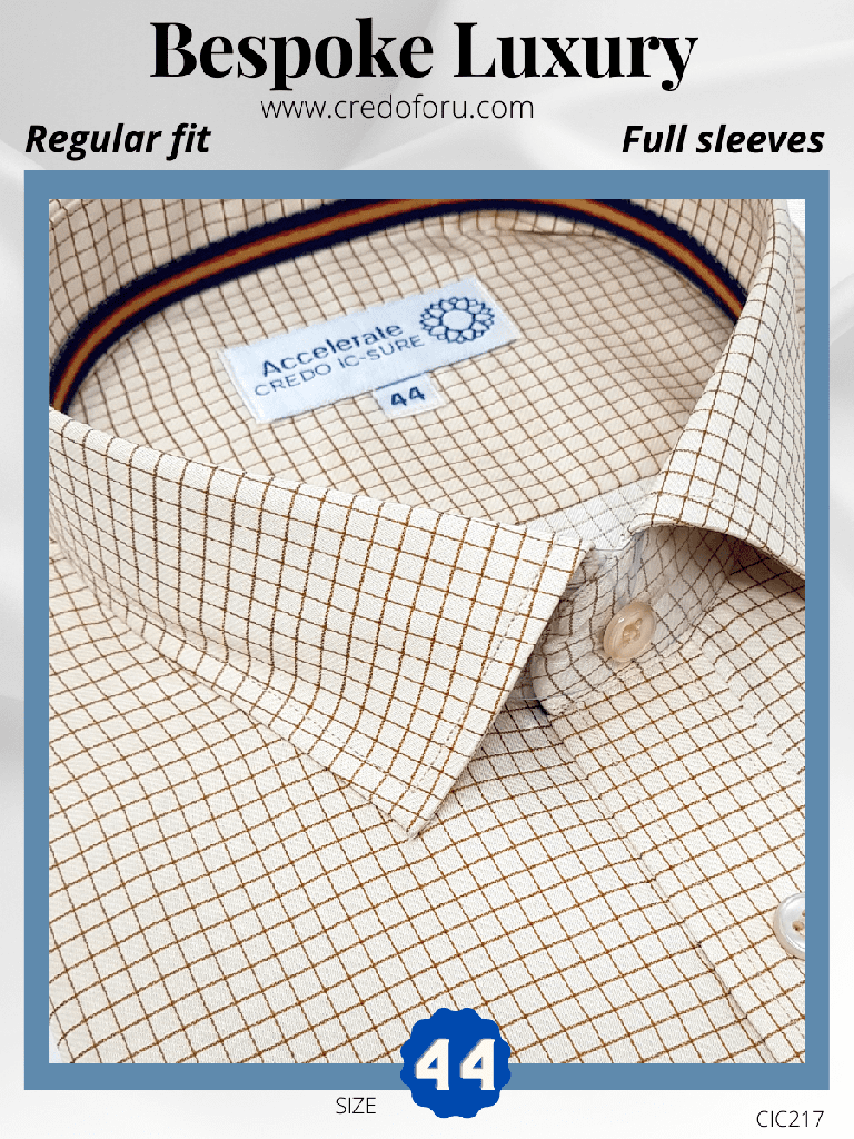 Siyaram's Brown Check Formal Shirt