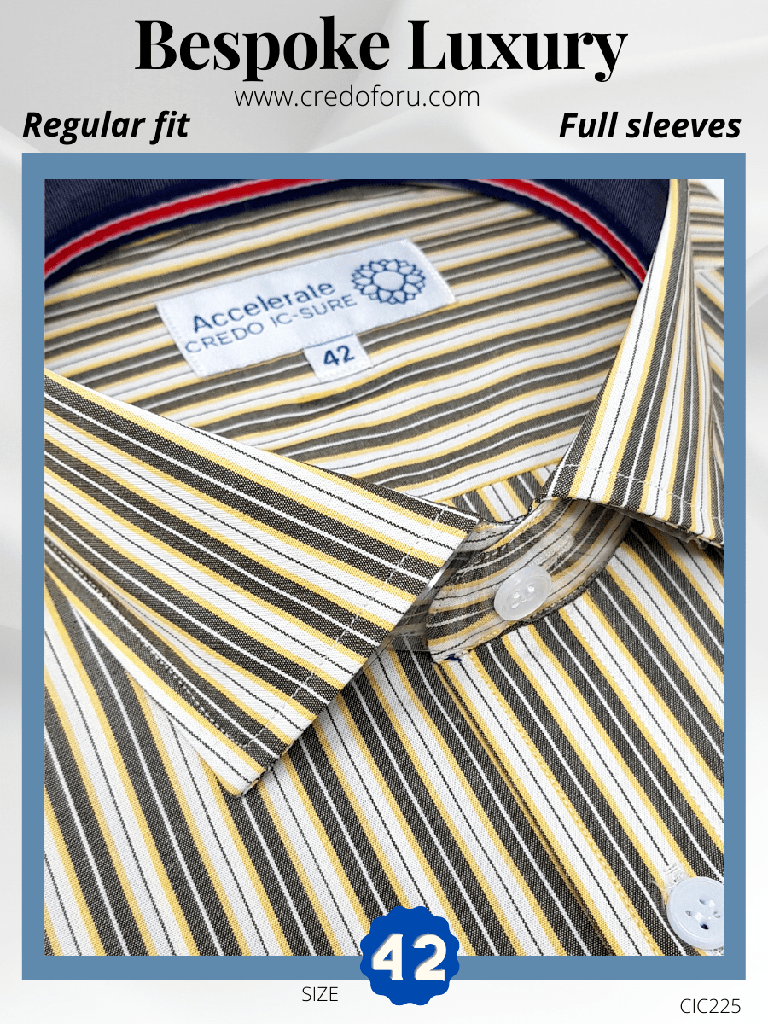 Arvind Fabric Grey Stripe Formal Shirt