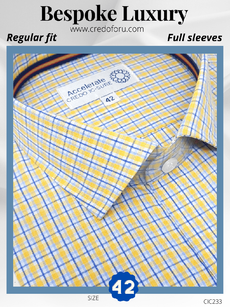 Mufti Fabric Grey Check Formal Shirt