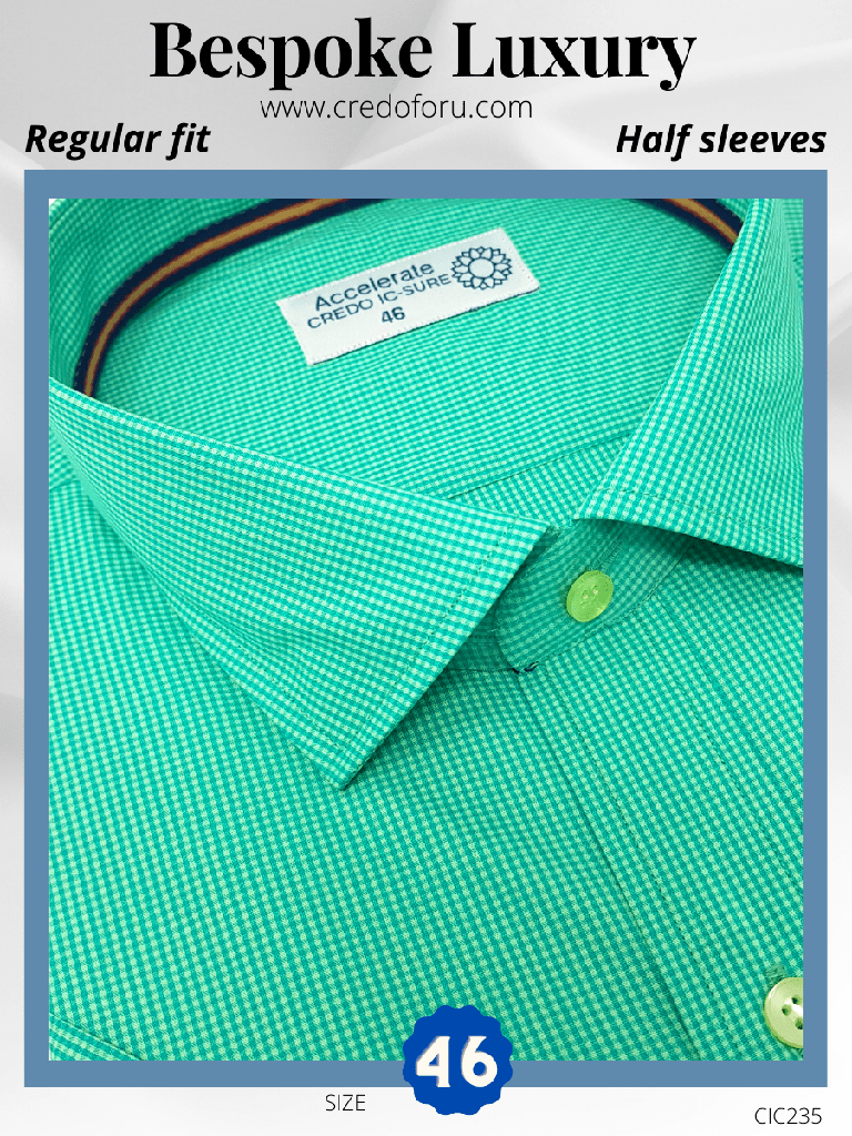 [green-check-formal-shirt-46] Green Check Formal Shirt